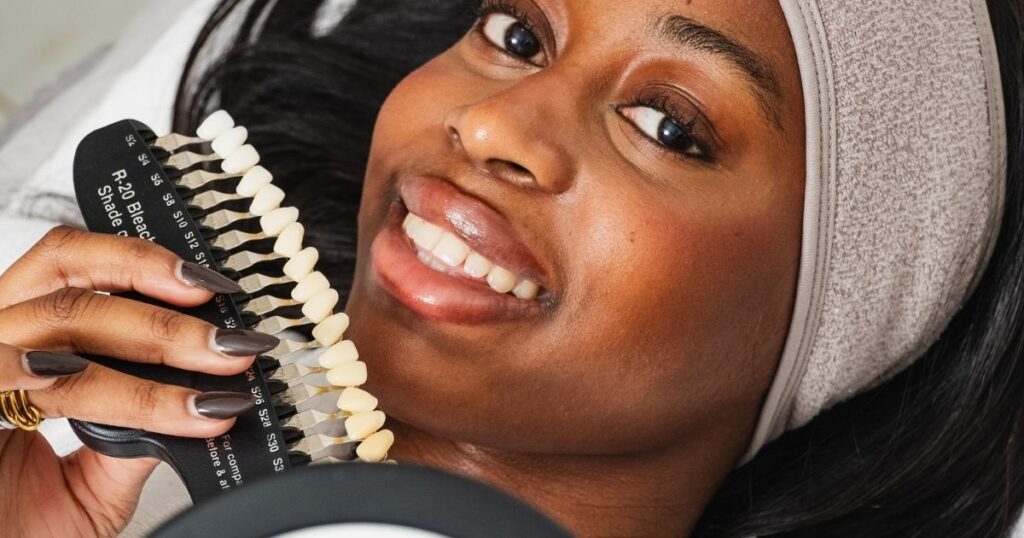 blanchiment dentaire nuancier teinte sourire peau noire